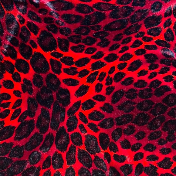 Velvet Red Leopard Print Shirt - Picture 2 of 4